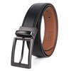 SUNYA Mens Belts Leather, 1.3" Reversible Belts for Men. Mens Dress Belt Classic Design for Casual Jeans and Pants. Rotative Buckle.