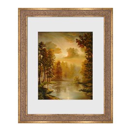 BSRHOME 11x14 Vintage Picture Frames,Antique Picture Frame with White Mat for 8x10 Picture,Ornate Picture Frame for Wall Decor,1 Pack Gold Frame,Distressed Gold