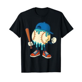 Ice Cream Drip Baseball Sports Baseball Drip for Boys Kids T-Shirt