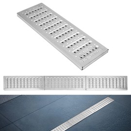MYOYAY 3 Pack 304 Stainless Steel Channel Drain Grate Cover Drainage Grates Heavy Duty Trench Drain Grate for Outdoor, Pool, Garage, Yard Fence
