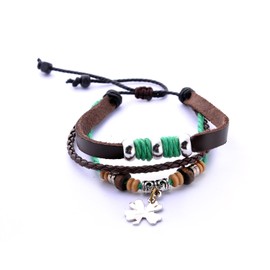 Morella Ladies'Leather Bracelet in various Styles / Various Models Available - Green - One size