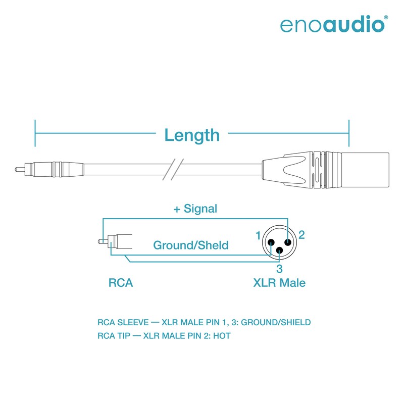 enoaudio Mogami 2534 Quad Professional Studio Cable, Neutrik Gold RCA