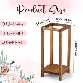 Geelin 10 Pcs Wooden Candle Lantern Wedding Lantern Centerpiece Lantern Candle Holder for Table Fireplace Lantern Decorative Farmhouse Candle Lantern for Wedding Baby Shower(Brown, 13 Inch)