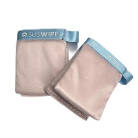 SusWipe Glasses Finger Wipes, Reusable Eyeglass Cleaning Pads - High Performance, Eco-Friendly Lens Cleaner for Glasses, Smartphones, Cameras,Set of 2, Pink