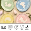 Bico Pastel Color Bunny Stoneware Salad Plates Set, Microwave &