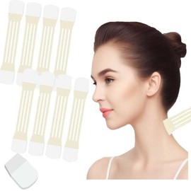 Invisible Neck Lift Tape Neck Instant Lifting Firming Tape Improves Neck Lines Wrinkles High Elastic Breathable Lifting Invisible Reusable Waterproof Use Before Makeup (8 strips+40 patches)