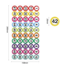 600 Pieces Number Stickers Numbers Stickers Vinyl Numbers Stickers Self Stick Number Labels Number Sticker 1-50 for Home Door Notebook Classroom Decor Trash Can Sign 12 Sheets