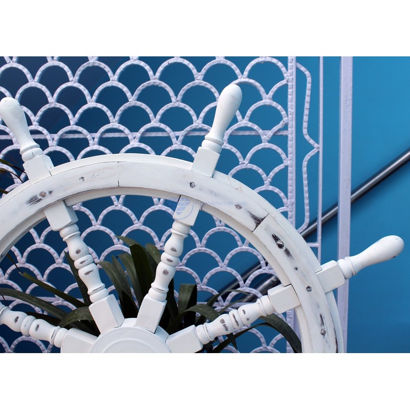 Nautical Handcrafted Wooden Ship Wheel - Home Wall Decor -