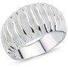 Vinani Ring Grooves Rounded Solid Sandblasted Shiny 925 Sterling Silver