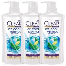 Clear (shampoo) Ice Cool Menthol Scalp Care Shampoo Large Capacity 650ml 3pcs / 아이스 쿨 멘솔 두피케어 샴푸 대용량 650ml 3개