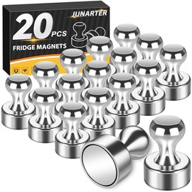 Paquete de 20 Chinchetas Magnéticas, Imanes Plateados Fuertes para Refrigerador, Imanes para Pizarra Blanca, Imanes para Refrigerador Fuertes, Imanes 