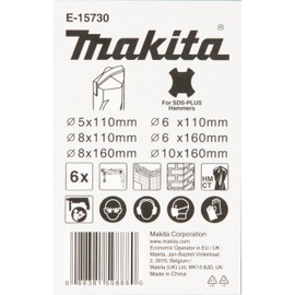 Makita E-15730 6 Piece TCT SDS Drill Bit Set