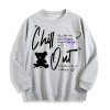 Chill Out Teddy Bear Graphic Crewneck Sweatshirt, US Warehouse, 6
