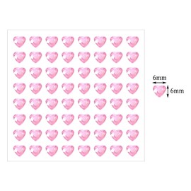 Shapenty 6mm Acrylic Heart Rhinestones Stickers Crystal Gems Stickers for Valentine’s Day Wedding Christmas Decoration DIY Craft Nail Face Makeup Ribbon Card Jewelry Making, 256PCS (Pink)