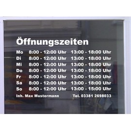 Don Cappello Opening Hours Maxi Shop Window Lettering Sticker Advertising Shop Shop White Width 30 cm