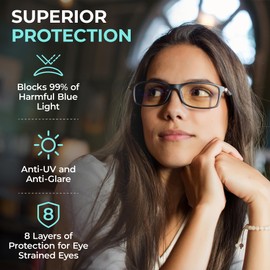 Prospek Blue Light Glasses for Woman and Men – Superior 99% HARMFUL Blue Light Blocking Computer Glasses, DYNAMIC Anti-Glare Bluelight Reading Glasses, Regular, No Magnification