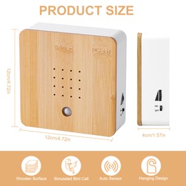 Infreecs Bird Chirping Sound Box with Motion Sensor - Wooden Decorative Nature Sound Speaker for Bathroom, Spa, Toilet, Guest Room - Birdsong Box for Relaxation & Ambient Sounds