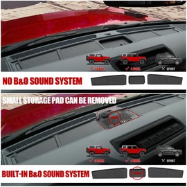 Mabett Car Dash Non-Slip Rubber Pad 3 PCS for Ford Bronco Accessories 2021 2022 2023 2024, Non-Slip Shock Proof Dashboard Mat fit Bronco 2/4-Door, Car Interior Cover Tray
