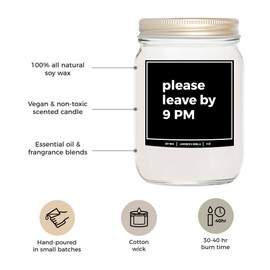 You Nique Designs Please Leave by 9 Funny Housewarming New Home Candle, Gift for House Warming New Apartment, New House Ideas, New Home Owners Gift, Introvert Presents (Mahogany Teakwood)