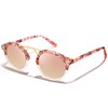 CARFIA Small Pink Mirrored Double Bridge Acetate Sunglasses for Women