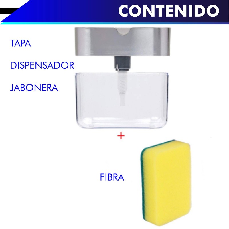 CHIC-FANTASY Dispensador de jabón para Cocina con Soporte de Esponja