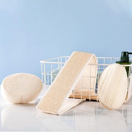 Natural Loofah Sponge Exfoliating Body Sponge Scrubber, Exfoliating Shower Set (3 Pack), Loofah Sponge Pads & Bath Scrub, Deep Clean & Invigorate Your Skin