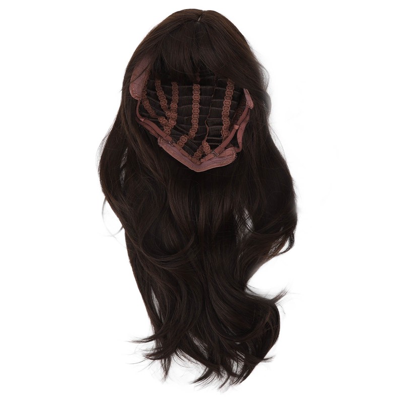 Women Synthetic Wig Long Straight Black Wigs Elastic Hair Wig