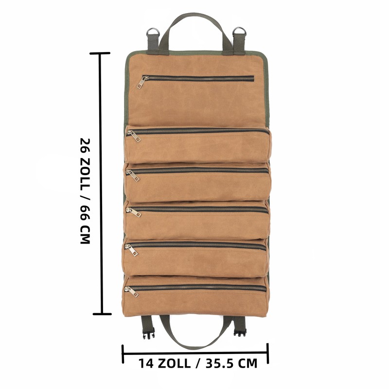 Wrench Tool Roll Bag, Heavy Duty Waxed Canvas Multi-Purpose Tool