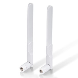 Bingfu Dual Band WiFi 2.4GHz 5GHz 5.8GHz 8dBi MIMO RP-SMA Male Antenna (2-Pack) for WiFi Router Wireless Network Card USB Adapter Video Surveillance Monitor, White