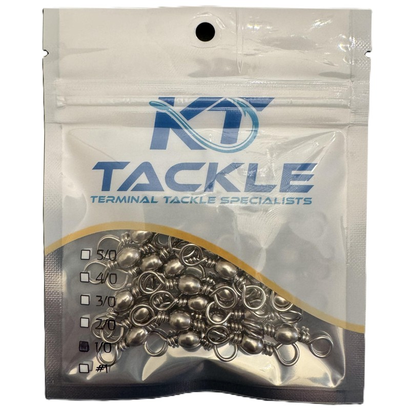 KT Tackle Fishing Swivels 5 sizes 4/0, 3/0, 2/0, 1/0,