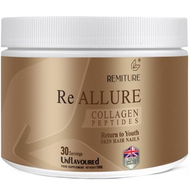 REMITURE Bovine Collagen Powder 5000mg Type 1 & 3 Unflavoured| Grass Fed Hydrolysed Protein Peptides for Women & Men 18 Amino Acids| Kosher and Halal Certified| Healthy Skin Hair Nails Gut