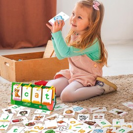 Letter Sounds Flash Cards,Phonics Word Games - Spelling Reading Preschool Learning Games, Word Builder Games for Preschool Phonics Manipulatives Learning Activity