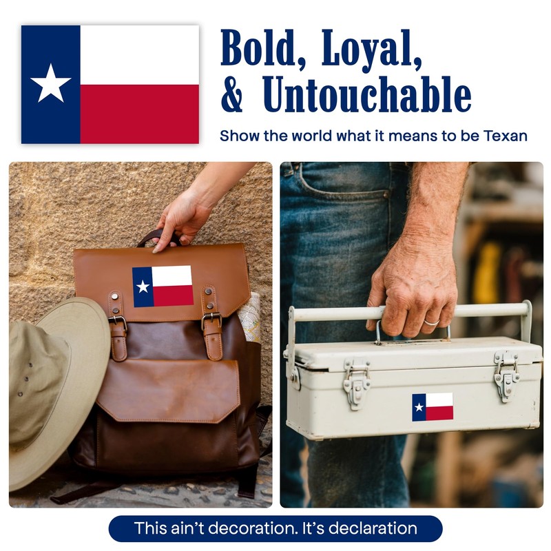 Sticky Expressions | 8 Pcs Texas Flag Sticker – Two