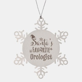 Santa's Favorite Urologist Snowflake Ornament for Merry Xmas Gynecologist Obstetrician Andrologist Urology Doctor Nephrologist Vasectomy Pediatric