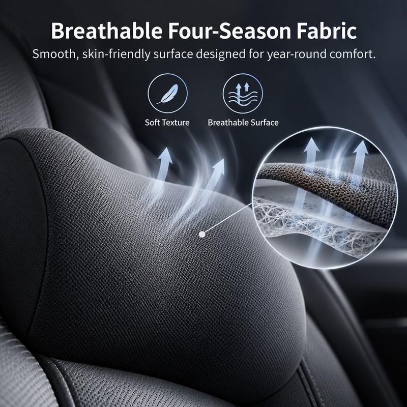 Car Memory Foam Neck & Lumbar Support Cushions for Driving