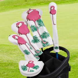 Craftsman Golf Flamingo Dance Wood White Mallet Putter Headcover for Heel Shaft Putters