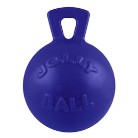 Jolly Pets Tug-n-Toss Dog Toy Ball with Handle, 8 Inches/Large, Blue