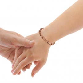 Touchstone - Mesmerizing Mandala - Hindu holy -Copper magnetic bracelet Tibetan style. Hand forged with solid and high gauge pure copper