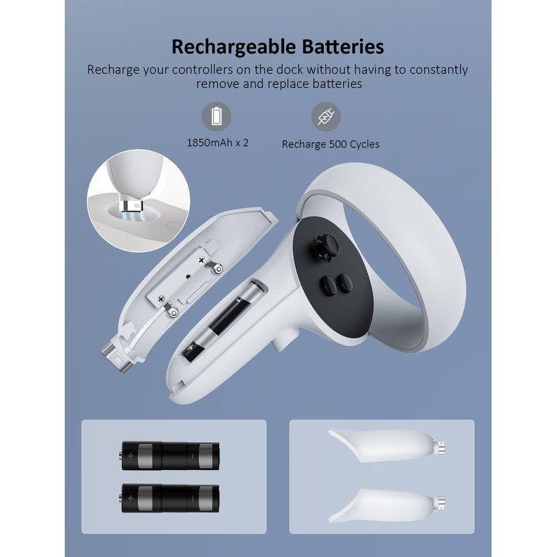 NexiGo Enhanced Charging Dock with LED Light [On/Off] for Oculus