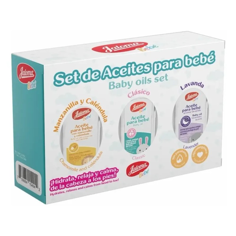 Jaloma Kit Aceites Bebé Clásico, Lavanda, Manzanilla 60 Ml