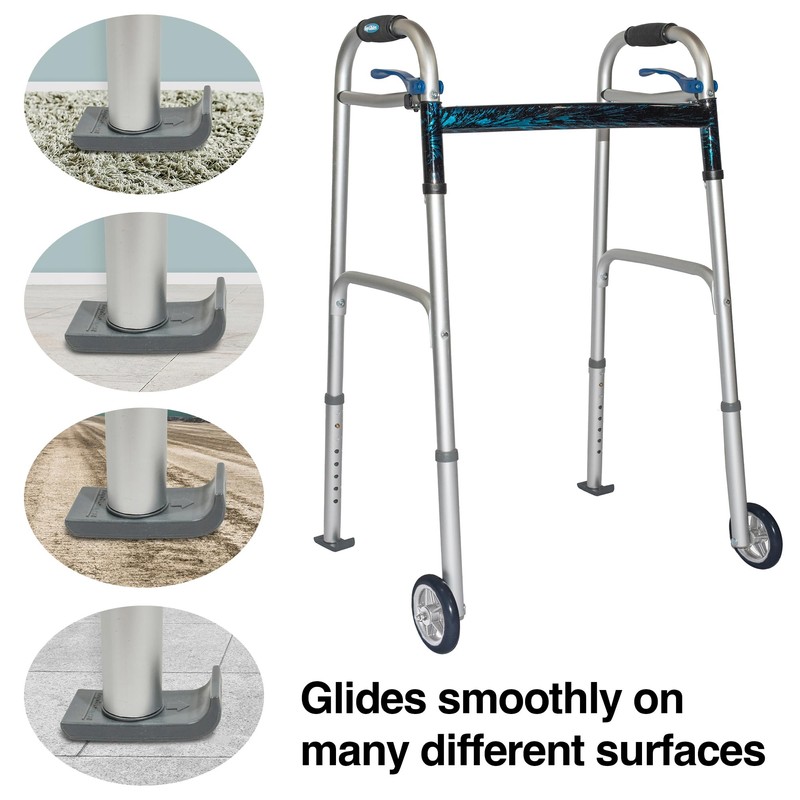 Top Glides Universal Walker Wheel Kit: 5 Inch Sport Wheels