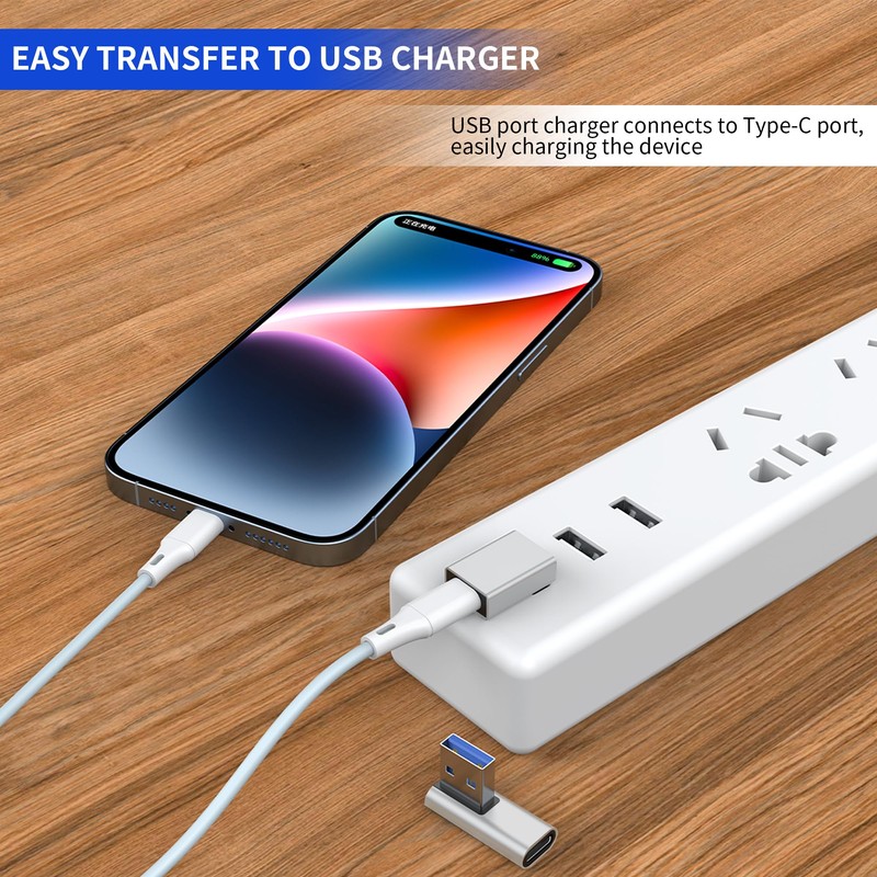 Critin 2-Pack 90 Degree USB A Male to USB C
