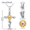 DAOCHONG Sunflower Mustard Seed Cross Necklace for Women Faith Jewelry