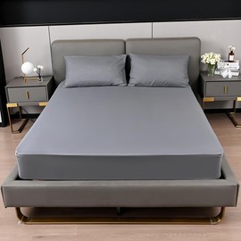 Charcoal Fitted Sheet 25CM Deep Bed Sheet King Size Hotel Quality POLY COTTON (Charcoal, King 25CM)