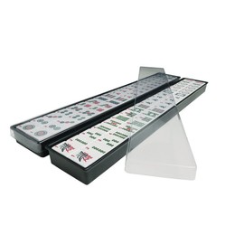 NEW! - American Mahjong Set - 166 White Tiles (All-in-One Rack/Pushers), Silver Aluminum Case - Large Classic Mah Jongg Game Set