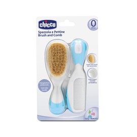 Chicco Brush and Comb Light Blue Color with Natural Hair 06569-20