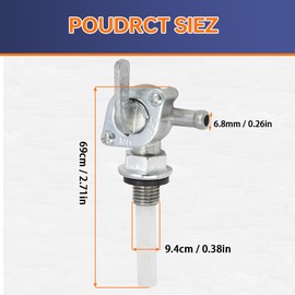 ZAMDOE Fuel Tank Shut Off Valve 28-1783-V M10X1.25 B&S 310574GS 193272GS 204743GS for Generac GP5000 GP5500 GP6000E Generator/Gas Engine Fuel Tank Part Replace 0J0974