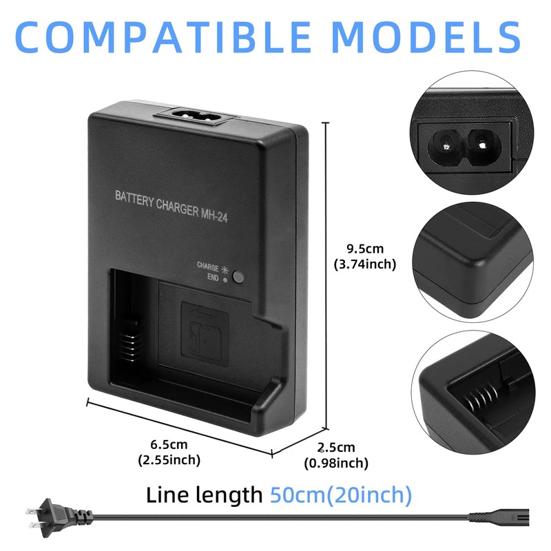 KWTOUL MH-24 Battery Charger for EN-EL14 EN-EL14a Battery Compatible with