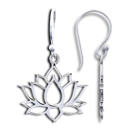 Lotus Flower of Purity Earrings - 925 Sterling Silver - Earrings with MadamLili Gift Box and Stopper