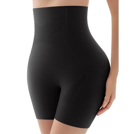KLVEE Shapewear for Women Tummy Control, High Waisted Body Shaper Shorts Butt Lifting Panties Thigh Slimmer Shapewear Under Dress Black